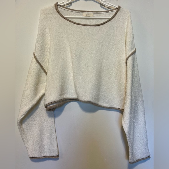Promesa Cuddle Party Cropped Exposed-Seam Sweater Size M - Picture 5 of 10